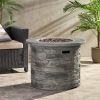 HOONAH 32'' STONE CIRCULAR MGO FIRE PIT W/ GREY TOP- 40,000 BTU