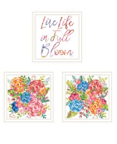 Trendy Decor 4U "Live Life in FULL Bloom!" Framed Wall Art for Living Room, Wall Art Print for Home Decor, Bedroom Wall Art by Heidi Kuntz