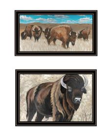 Trendy Decor 4U "The Boss of the Bison Herd" Framed Wall Art for Living Room, Wall Art Print for Home Decor, Bedroom Wall Art by Cindy Jacobs