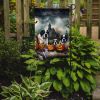 Saint Bernard Spooky Halloween Garden Flag Mailbox Flag Decorative Yard Flag Banner Outside Patio Artwork Yard Flower Beds, Garden Size, Multicolor