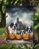 Saint Bernard Spooky Halloween Garden Flag Mailbox Flag Decorative Yard Flag Banner Outside Patio Artwork Yard Flower Beds, Garden Size, Multicolor