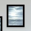 Trendy Decor 4U "The Ocean Blue - high tide at sunset" Framed Wall Art for Living Room, Wall Art Print for Home Decor