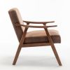 Mid-Century Modern Chair, Living Room Chair with Solid Wood Frame, Accent Chair Extra-Thick Backrest, Wingback Chair for Bedroom, Reading Room