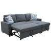 Dark Grey Flannelette 2-Piece Couch Living Room Sofabed