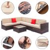 7pcs Brown Rattan Sofa Set