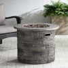 HOONAH 32'' STONE CIRCULAR MGO FIRE PIT W/ GREY TOP- 40,000 BTU