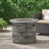 HOONAH 32'' STONE CIRCULAR MGO FIRE PIT W/ GREY TOP- 40,000 BTU