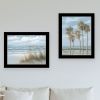 Trendy Decor 4U "Winds of the ocean blowing the Palm Trees and Sea Oats" Framed Wall Art for Living Room, Wall Art Print for Home Decor