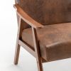 Mid-Century Modern Chair, Living Room Chair with Solid Wood Frame, Accent Chair Extra-Thick Backrest, Wingback Chair for Bedroom, Reading Room