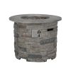 HOONAH 32'' STONE CIRCULAR MGO FIRE PIT W/ GREY TOP- 40,000 BTU