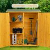 Outdoor Storage Shed with Lockable Door, Wooden Tool Storage Shed with Detachable Shelves and Pitch Roof, Natural