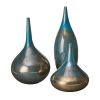 Blue and Bronze Decorative Glass Vases 3-piece set