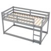 Floor Bunk Bed with Ladder , Gray