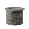 HOONAH 32'' STONE CIRCULAR MGO FIRE PIT W/ GREY TOP- 40,000 BTU