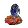 1 Set Lava Dragon Egg Crystal Transparent Resin Statue Luminous Dinosaur Eggs Souvenir Resin Craft Ornamental Home Decor Gifts