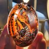 1 Set Lava Dragon Egg Crystal Transparent Resin Statue Luminous Dinosaur Eggs Souvenir Resin Craft Ornamental Home Decor Gifts