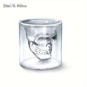 1pc Handmade Crystal Skull Glass, Imprisoned Pirate Skull Glass, Must-use Artifact For Cocktails And Bar Beer Glasses, Suitable For Parties, Bars (Capacity: XS/25ml/0.845oz)