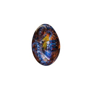 1 Set Lava Dragon Egg Crystal Transparent Resin Statue Luminous Dinosaur Eggs Souvenir Resin Craft Ornamental Home Decor Gifts (Color: Blue, Ships From: CN)