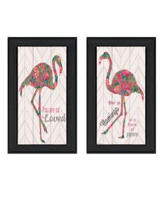 Trendy Decor 4U "Flamingo's - A matrix colors!" Framed Wall Art for Living Room, Wall Art Print for Home Decor, Bedroom Wall Art by Cindy Jacobs (Color: as Pic)