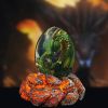 1 Set Lava Dragon Egg Crystal Transparent Resin Statue Luminous Dinosaur Eggs Souvenir Resin Craft Ornamental Home Decor Gifts